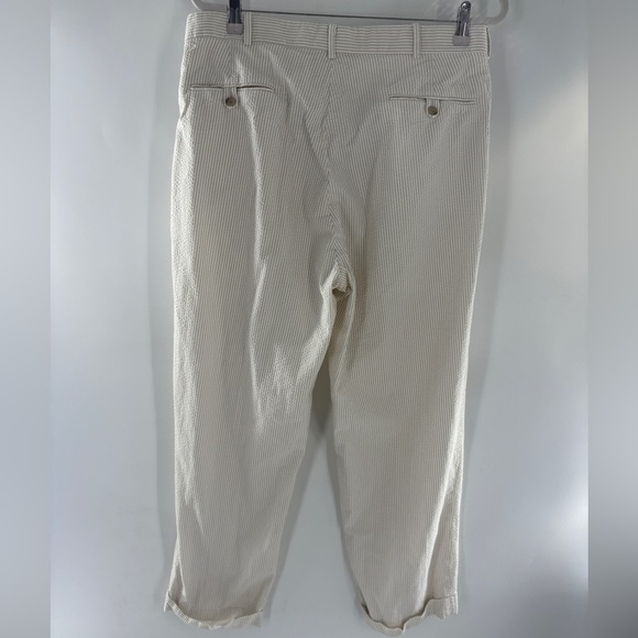 Polo Ralph Lauren  Men’s Seersucker Suit Large Blazer & Pants Striped Tan 36/30 - Picture 16 of 16